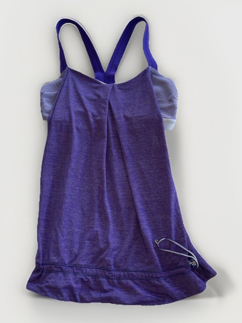 Lululemon Women Purple Rest Less Heathered Bruised Berry Stripe Tank Top Size 6